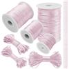 LEREATI Filo Nylon per Braccialetti 0.8mm x 50m Coda di Topo Cordoncino per Collane Filo Non Elastico per Braccialetti Resistente Filato Gioiello, Filo per Macrame, Perline, Fai da Te (Rosa Chiaro)