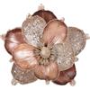 GL-Turelifes Fiori di magnolia artificiali, grandi, glitterati, 25,4 cm, 6 pezzi, pieghevoli, per decorazioni per albero di Natale, Capodanno, feste di matrimonio, centrotavola (oro rosa)