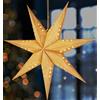 BRUBAKER Stella di Natale sospesa in 3D - Stella di carta per finestre con base E14 - stella dell'avvento da 60 cm con motivo decorativo - stella luminosa natalizia con cavo da 3,5 m - da appendere