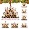FestiKiva Decorazione natalizia a forma di famiglia di renne 2025, ciondolo personalizzato fai-da-te per albero di Natale per famiglie con 2, 3, 4, 5, 6, 7, 8 persone, decorazione per albero di Natale regalo