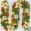 FAIRYAUSHOPYA Ghirlanda Natalizia Illuminate,ghirlanda natalizia con luci a LED,270cm,Ghirlanda di Abete per Porta di casa,Decorazione Natalizia,Camino,Giardino,Festa di Nozze,per Interni ed Esterni (oro)(Golden)