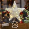Bseical Stella Di Natale, Puntale Luminoso 25 x 20cm, In Ferro Bianco per Decorazioni Albero Di Natale