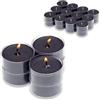 Candelo Ambiente - Set di 18 candele profumate, aroma Black Rose, in custodia di plastica da 3,8 x 1,7 cm, 4 ore di durata, colore: nero