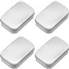 LMOGWL 4 pcs coperchio contenitore in ferro, mini scatola rettangolare in metallo, contenitore per la casa, adatto per riporre caramelle e piccoli oggetti e accessori, rettangolare integrato (argento)