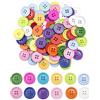milaosk 100 Pezzi Bottoni di Resina Rotondo Colorati Bottoni Con Quattro Fori per Cucito Fai da Te Artigianato Decorare Scrapbooking 20mm-Il Numero Di Colori è Casuale