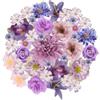 Zequech 35 fiori artificiali artigianali, serie viola, mini fiori decorativi, per torte, bouquet da sposa, decorazione da parete, festa di nozze, casa, giardino, ghirlanda di fiori, decorazione fai da