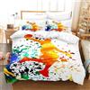 SANGOGO Copripiumino in piumino 3D stampato giocatore di basket set di biancheria da letto da 3 pezzi, super morbido, confortevole, bassa allergia fibra ultra-fine, con cerniera e federa (140×200CM)