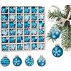 BRUBAKER Set di 36 Pezzi di Palline di Natale con Palline per Albero da 3 cm - Addobbi per Albero di Natale Decorati a Mano - Mini Palline e Decorazioni Natalizie in Vetro - Blu
