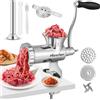 Hanchen Tritacarne Manuale Acciaio Inox Insaccatrice per Salsicce Domestico Commerciale con 2 Dischi da Taglio e Imbuto per Pollo Maiale Manzo Verdure