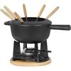 Mahlzeit Set fonduta in ghisa per 6 persone, 2 litri, set per fonduta, 13 pezzi, con bruciatore e forchette, set per fonduta, set per fonduta di carne, set per fonduta di cioccolato (nero preseasoned)