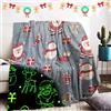IUNTWEIE Coperta natalizia, 130 x 150 cm, Glow in The Dark coperta, coperta per bambini, regalo di Natale, per ragazze e ragazzi (SDFG-A, 130 x 150 cm)