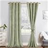 JIUZHEN Set di 2 tende oscuranti in velluto, morbide e opache con occhielli, per camera da letto, 140 x 245 cm (larghezza x altezza), verde