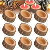 WANAIR Portacandele in Legno, 9 Pezzi Portalumini Natale Decorazioni per la Tavola di Autunnali Natalizi San Valentino Nozze Regalo, Piccolo Supporto per Candele Autunno Natalizie Deco Regali