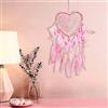 EQLEF Cuore Acchiappasogni, Ornamento di Acchiappasogni Fatto a Mano con Piume da Appendere a Parete per Decorazioni di Nozze in Camera da Letto (Rosa)
