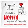Mr. Gadgets Cuscino Festa dei Nonni con Imbottitura e Federa Personalizzabile con Nomi - Dimensioni 40x40 cm… (Migliori del mondo)