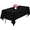 Lumaycens Confezione da 1 tovaglia rettangolare in poliestere nero, 152 x 250 cm, per tovaglia rettangolare da 1,8 m, lavabile e riutilizzabile, resistente alle macchie e alle pieghe, per matrimoni,
