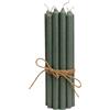 ukiyo Confezione da 12 candele sottili, altezza: 20 cm, diametro: 1,3 cm, diversi colori, durata 2,5 ore, verde muschio