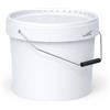 Smart Pack S.R.L.S Smart Pack Secchio in Plastica 14 Litri con Coperchio Ermetico e Manico in Metallo - Contenitore Bianco per Vernice, Stoccaggio e Uso Alimentare - 1 Pezzo (1, 14L)