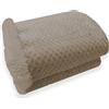 Home Tresor Coperta Plaid in Pile Sherpa Invernale Calda, Morbida con Doppio Strato Agnellato, Coperta Flanellata in Microfibra, 440 gr/mq (Beige, Plaid cm.127x152)