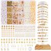 EUES Perle naturali rosa avventurina per bracciali, kit di perle in pietra preziosa, set di perle in pietra naturale con perle di legno, bracciali boho fai da te per gioielli fai da te, kit per la