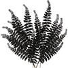 Oairse 6 pezzi di foglie di Natale glitterate artificiali di felce di Boston nera glitter foglia floreale picconi stelo artificiale per albero di Natale composizione di fiori decorazioni natalizie, 63 cm