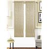 HOME ZEN HOUSEHOLD LINEN coppia di tendine art curry con passante unico in tessuto e motivo jacquard in risalto di colore argentato con disegno ghirigoro e foglie tenda semi trasparente art curry 60x150cm col beige