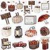 YUNHENTONG Autunno Decorazioni Legno 24 Pezzi Addobbi Autunnali Ciondoli Zucca Pigna Decori Autunnale Ciondoli Legno Decorazione Autumn per la Casa Thanksgiving Decor