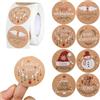 Lotbun 500 adesivi natalizi rotondi, in carta kraft su rotolo, autoadesivi, per confezione regalo (4 cm)