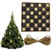LIUYIDM Palle Natalizie Set da 49 Pezzi Set Decorazioni Albero di Natale 3 cm Palline di Natale Bianche e Oro con 10 Metri di Filo d'oro, Adatto per Decorazioni Natalizie (Oro Nero)
