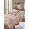 SpazioTessile - Coperta Matrimoniale Invernale Misto Lana, Plaid Made in Italy, Fantasia Orientale, Coperta Calda 400 gr/m² per Letto o Divano (Beige, 2 Piazze)