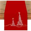 khevga - Runner da tavola natalizio, stile moderno, colore grigio, con ricamo oro e argento (rosso)