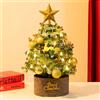 AONAT Mini Albero di Natale 60 cm Artificiale Pre-illuminato con Luci LED,Stelle, Palline e Decorazioni Natalizie,Albero da Tavolo Decorativo per Casa,Ufficio,Negozio e Vetrina Festiva