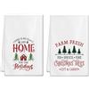 Artscope Set di 2 Strofinacci Cucina Natalizio Home e Spruce Asciugamani da Cucina Natalizie per Divertente Carina Decorazioni Cucina 45x66cm