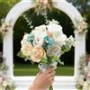 Longzhuo Fiori Artificiali, Fiore Artificiali con Piante Finte, Fiori Finti in Plastica di Rose ed Gipsofila per Decorazioni per Interni ed Esterni, Casa Ufficio Cucina Decorazione per Cimitero