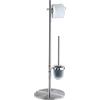 Wenko 18452100 Colonnina Portarotolo e Portascopino Pieno, Polipropilene, 25,5 x 79 x 26,5 cm, Satinato