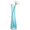 TOPWEL Vaso per fiori in vetro soffiato soffiato a mano, bocca obliqua, vaso singolo, base pesante, stelo singolo, vaso per fiori e boccioli per ufficio, decorazione per casa e matrimoni (blu, 23 cm)