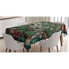 ABAKUHAUS Natale Tovaglia, Tradizionale Natale ornato, Rettangolare per Sala da Pranzo e Cucina, 140 x 240 cm, Verde Grigio Rubino