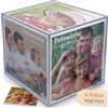 MIJOMA Cubo fotografico trasparente in acrilico - Elegante decorazione e presentazione di 6 foto, 8 x 8 cm, cornice portafoto per matrimoni, compleanni, anniversari