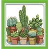 Stitchmelody 14CT Contato Cross Stitch Kit DIY Completo Ricamo DMC Threads Set Set Ricamo Non Stampato Tessuto Bianco Per I Principianti -Cactus 34cm×35cm