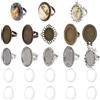 SUNNYCLUE 10 pz Anelli con Impostazioni Cabochon Anelli Cabochon Ovali Base per Anello in Vetro Trasparente Vintage Impostazioni Base Anello Regolabile Vuoti per Kit