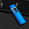 Wiber Accendino elettronico ricaricabile USB, antivento, con sensore touch e impronte digitali, schermo a LED, accensione fronte/retro, senza fiamma, per candele e sigarette, Blu ghiaccio.