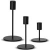 Csuntikulo Set di 3 Portacandele in Metallo Nero - Candelabri Vintage da Tavolo 16/14/8,5 cm - Decorazioni Eleganti per Matrimoni Natale Cene a Lume di Candela