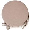 ARKETICOM Pack 4 Cuscini per Sedia Rotondi con Lacci e Cerniera Artigianali cm 40x3 (Beige)