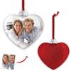 Generico Palla sfera Natale glitter in plastica rigida personalizzata con retro glitterato carica la tua foto (Cuore Glitter)