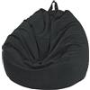 FANSU Copertura per Poltrona Sacco Puff Poltrona Senza Riempimento, Poltrona a Sacco Pigro Poltrona, Velluto a Coste Pouf Poltrona per Adulti e Bambini (85x110cm,Nero)