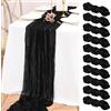 Teruntrue Runner da tavola Boho, 3 m, nero, 3 m, lunghezza 3 m, larghezza 53 cm, perfetto per matrimoni, feste e decorazioni per la casa