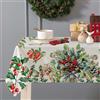 Vionara Home Tovaglia Natalizia in Cotone, Stampa Digitale ad Alta Definizione, Rettangolare, per 6, 12, 18, 24 Persone, Copritavolo di Natale, 75% Cotone e 25% Poliestere (Gifts -Bianco, x24 (140 x 360 cm))