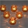 YoHyien Set di 6 Portacandele in Vetro per Candeline, Portalumini Tulipano per Centrotavola, Porta Tealight in Vetro per Natale, Matrimonio, Festa di Compleanno, Decorazione per la Casa (Ambra)