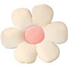 Zinsale Carino Cuscino da pavimento floreale Decorativi Cuscino Fiore Indie Room Decor Girls Peluche farcito per bambini Lettura Guardare la TV Camera da letto (Petalo Beige + Nucleo Rosa, 50CM)