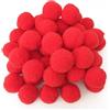 Perlin - Pompon da 30 mm, rosso, 100 pezzi, per cucito, passamaneria, palline di peluche, per divertenti fai da te, artigianato creativo, DEK86 x 5